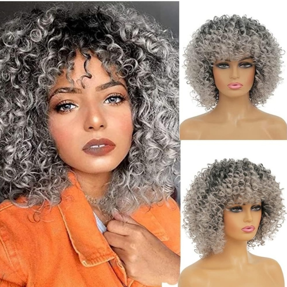 NEW with tag curly ombre gray wig